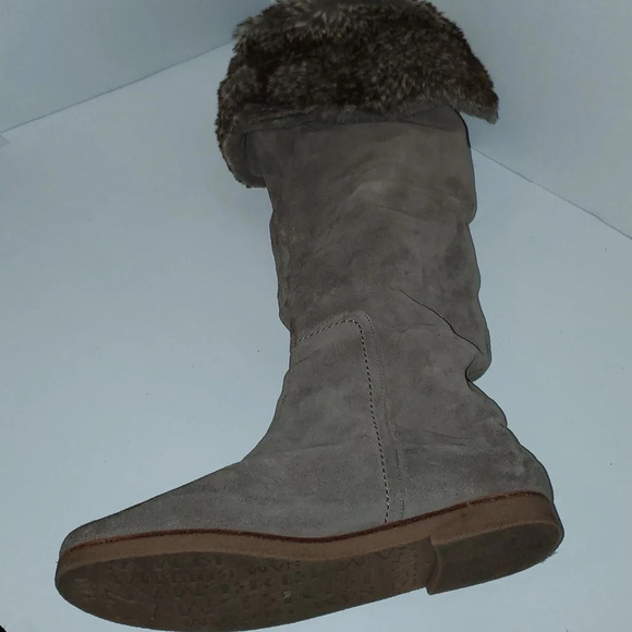 Sam Edelman Fur Fold Versatile High Knee Suede Boot Size 9 - Picture 11 of 16